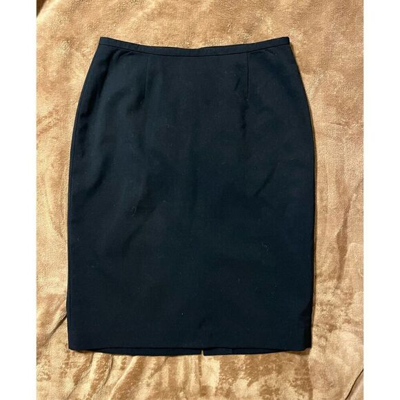 Vintage Calvin Klein Women’s 2 Pencil Skirt with Back Slit Size 2 Black Lined - Picture 1 of 8